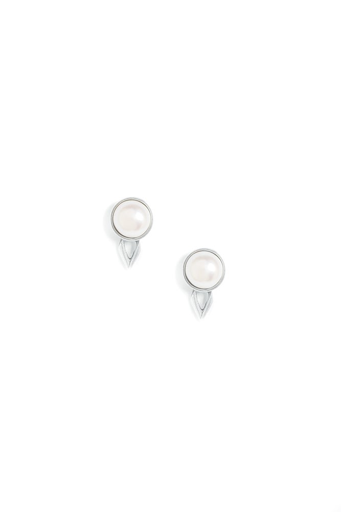 PEARL MARU STUDS - SILVER