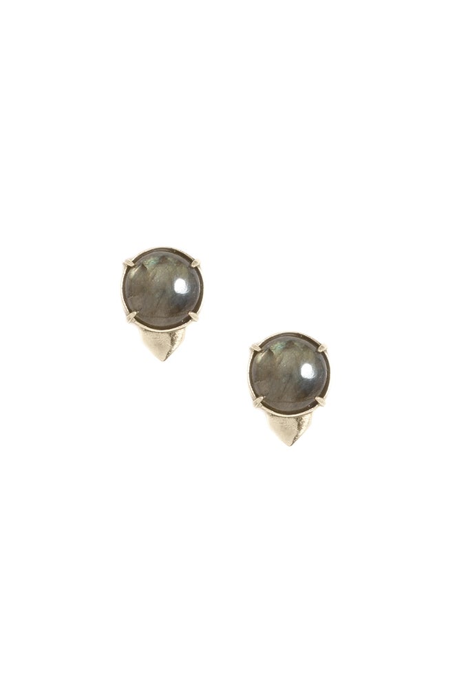 LABRADORITE OWL STUDS