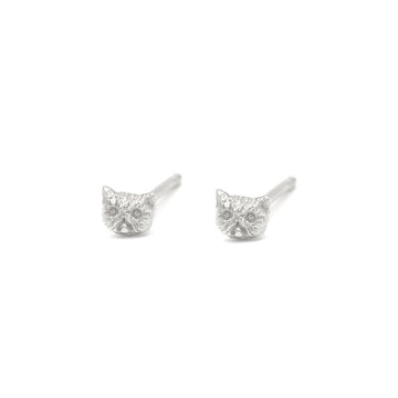 Itty Bitty Kitty Studs- Silver