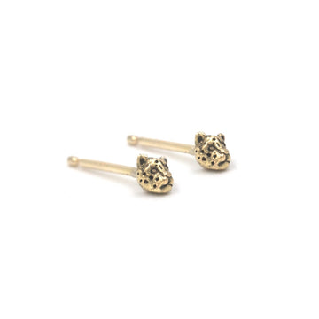 Little Leopard Studs- 14K Gold
