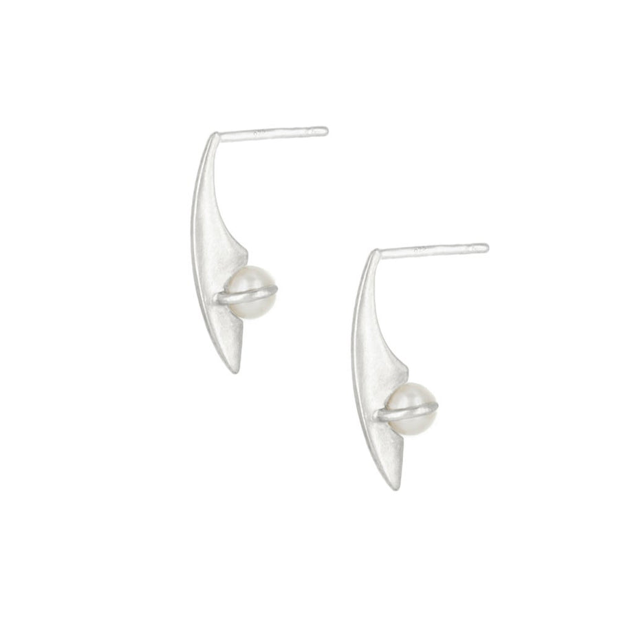 ORACLE PEARL STUDS- SILVER
