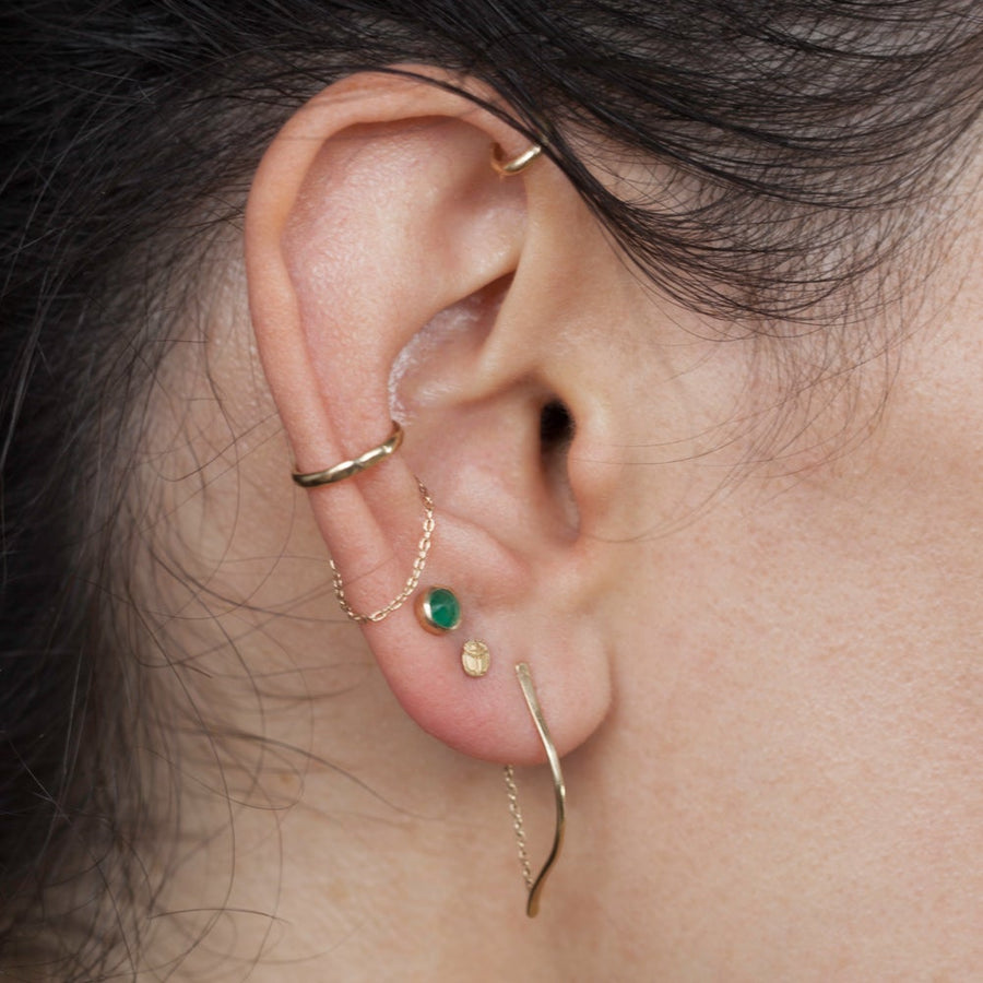 Scarab Seed Studs Silver