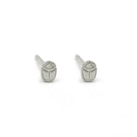Scarab Seed Studs Silver