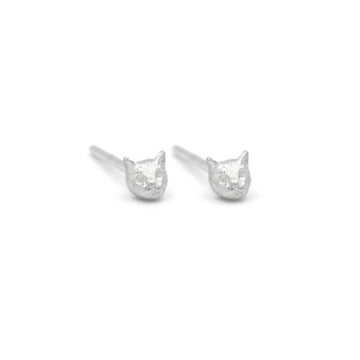 Micro Cat Studs- Silver