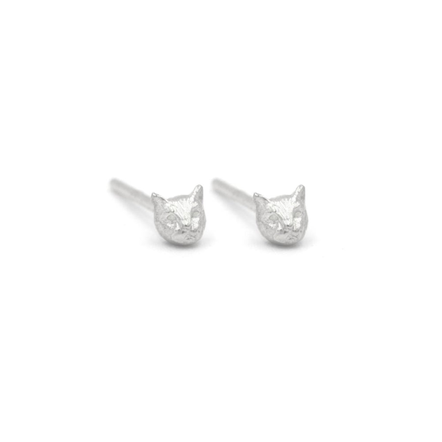 Micro Cat Studs- Silver