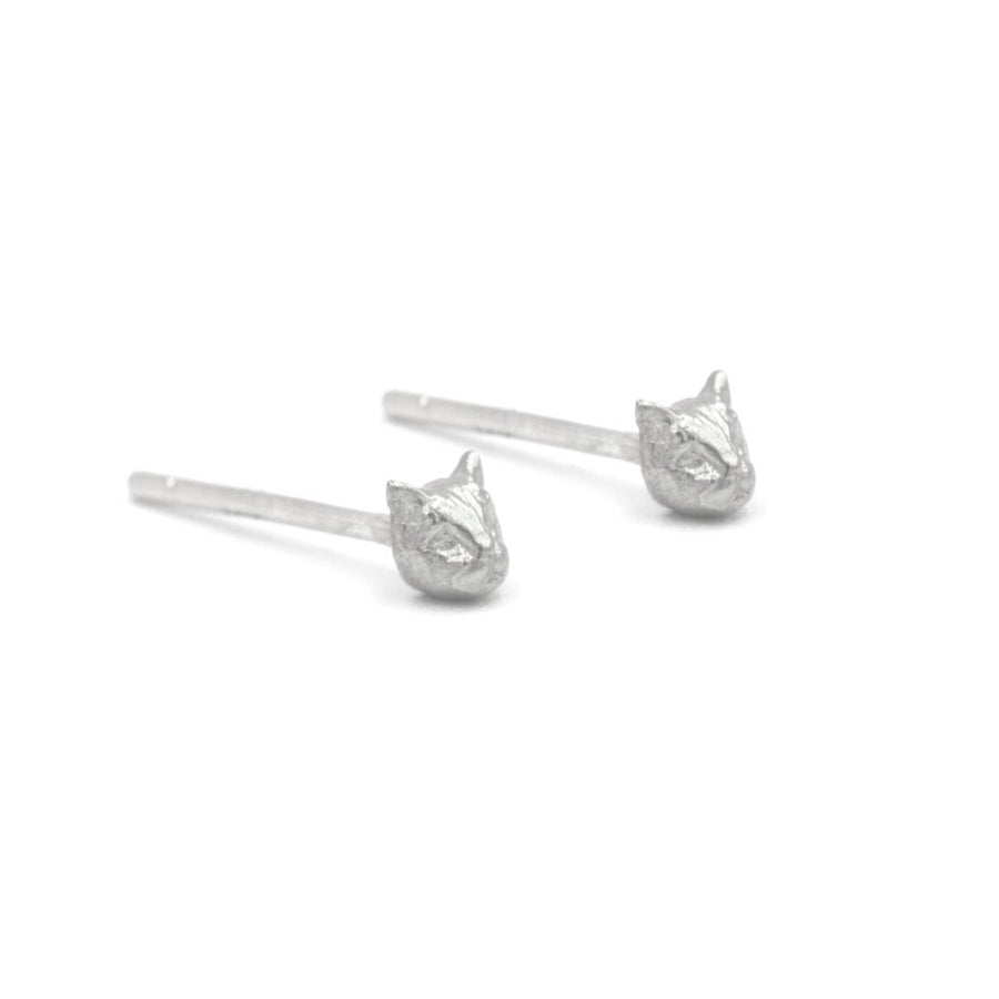 Micro Cat Studs- Silver