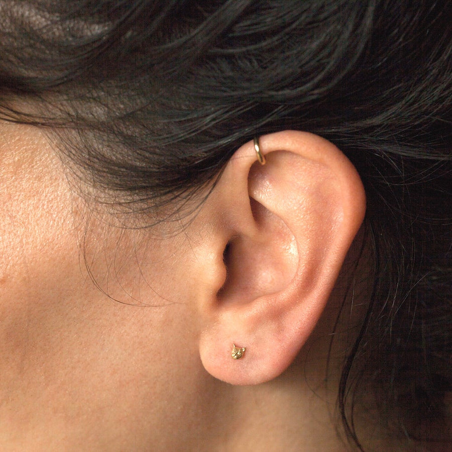 Micro Cat Studs- 14K Gold