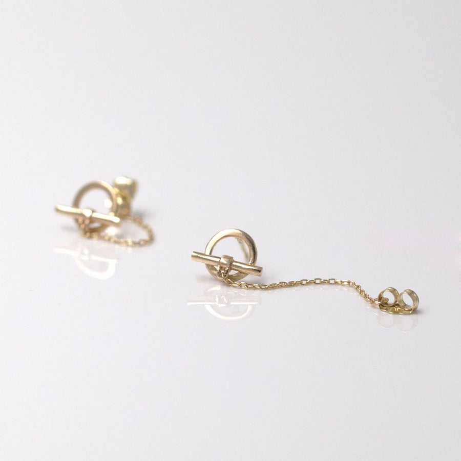 TOGGLE CHAIN EARRINGS 14K