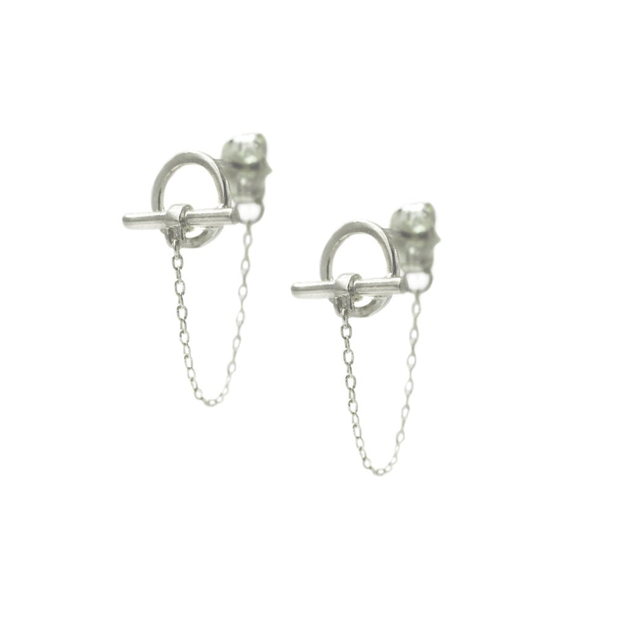 TOGGLE CHAIN EARRINGS SILVER