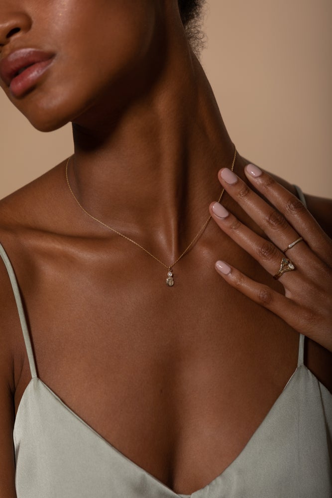 Diamond Scarab Necklace