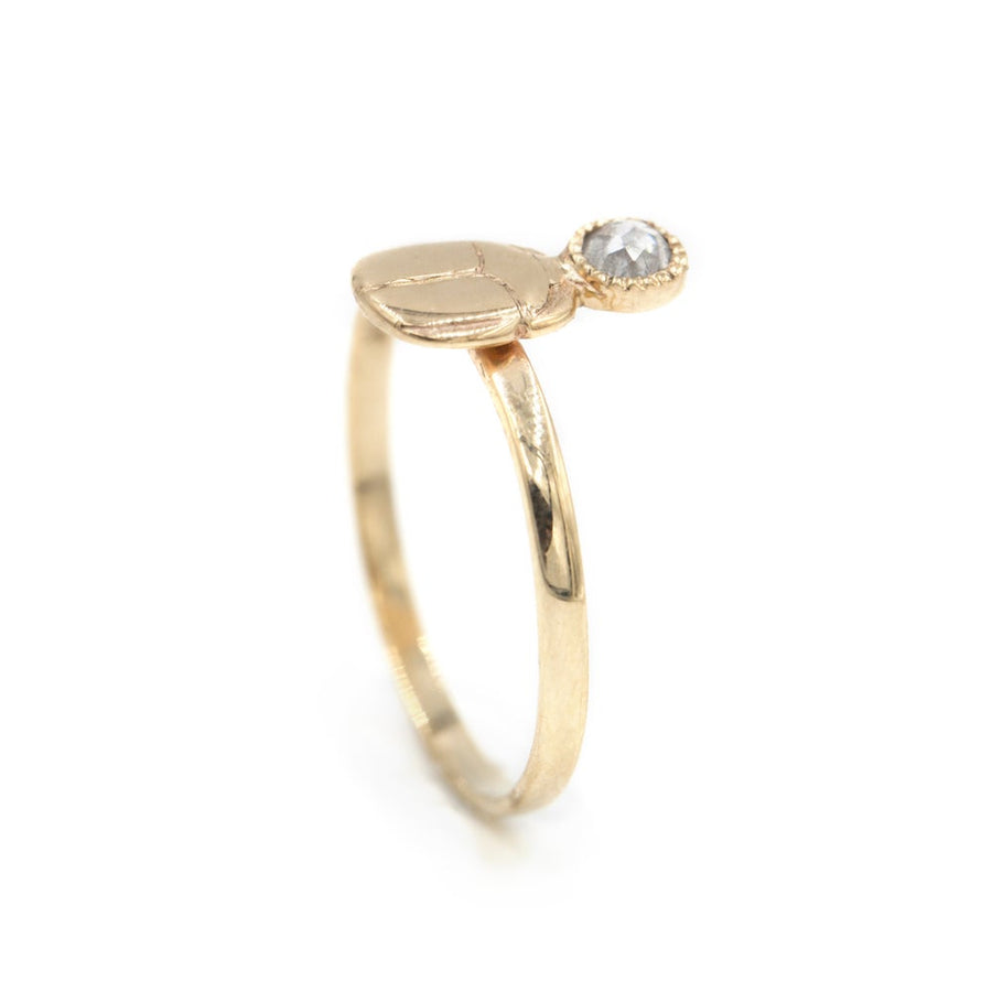 Rosecut Diamond Scarab Ring