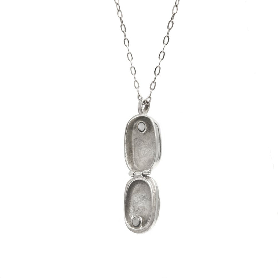 Silver Scarab Locket Necklace