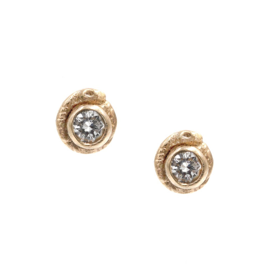 Tiny Diamond Ouroboros Studs