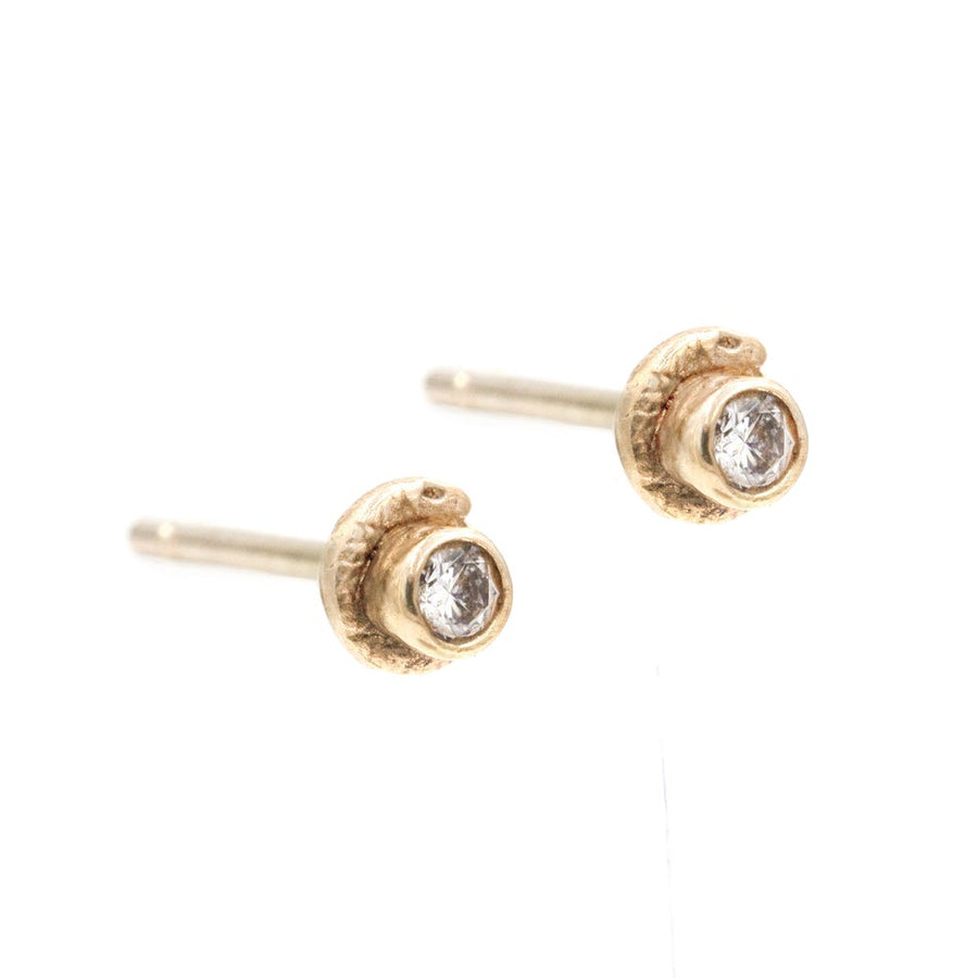 Tiny Diamond Ouroboros Studs